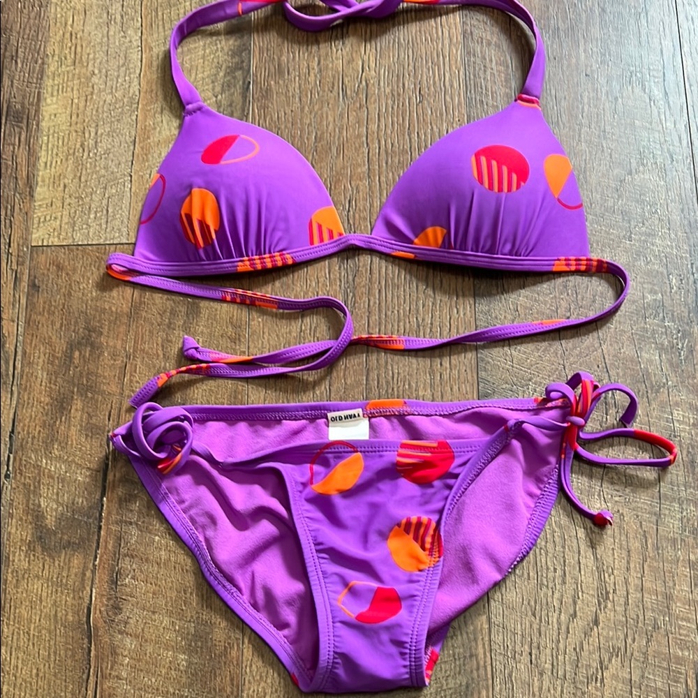 Purple Bikini with Colorful Pattern